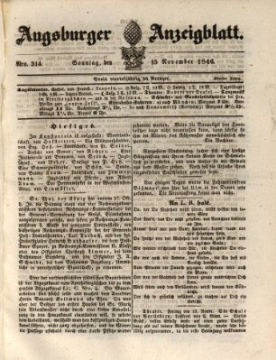 Augsburger Anzeigeblatt Sonntag 15. November 1846