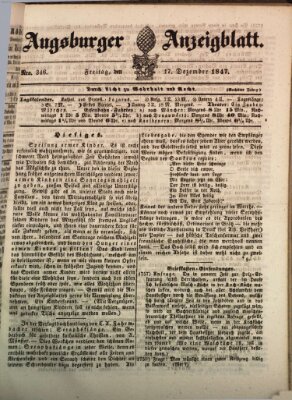 Augsburger Anzeigeblatt Freitag 17. Dezember 1847
