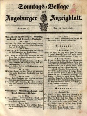 Augsburger Anzeigeblatt Montag 24. April 1848