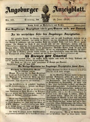 Augsburger Anzeigeblatt Sonntag 18. Juni 1848