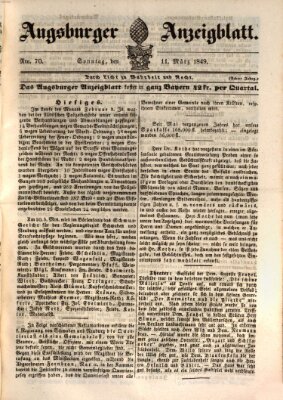 Augsburger Anzeigeblatt Sonntag 11. März 1849