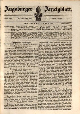 Augsburger Anzeigeblatt Donnerstag 17. Oktober 1850