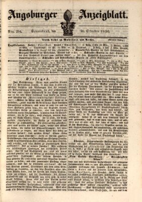 Augsburger Anzeigeblatt Samstag 26. Oktober 1850