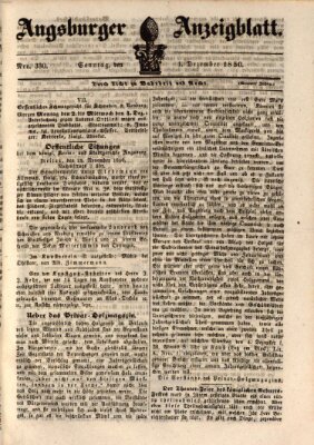 Augsburger Anzeigeblatt Sonntag 1. Dezember 1850