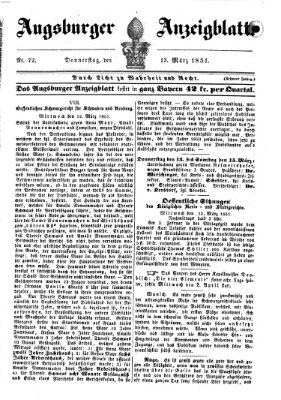 Augsburger Anzeigeblatt Donnerstag 13. März 1851