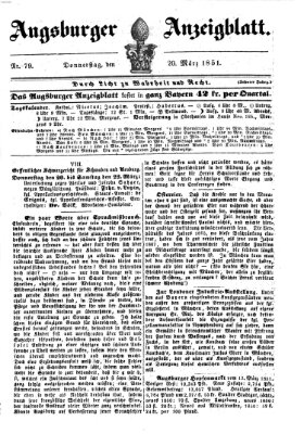Augsburger Anzeigeblatt Donnerstag 20. März 1851