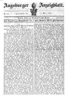 Augsburger Anzeigeblatt Samstag 22. März 1851