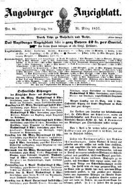 Augsburger Anzeigeblatt Freitag 26. März 1852