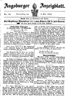 Augsburger Anzeigeblatt Donnerstag 6. Mai 1852