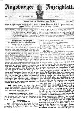 Augsburger Anzeigeblatt Samstag 17. Juli 1852