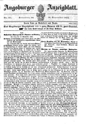 Augsburger Anzeigeblatt Samstag 18. September 1852