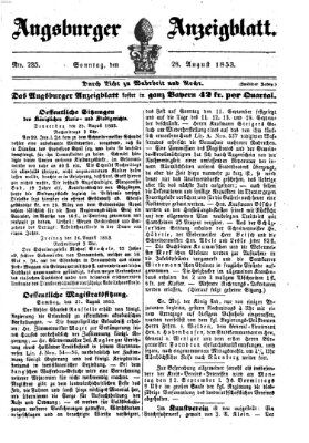 Augsburger Anzeigeblatt Sonntag 28. August 1853