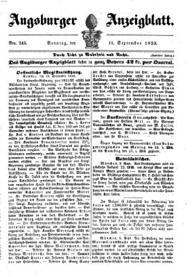 Augsburger Anzeigeblatt Sonntag 11. September 1853