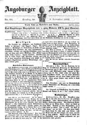 Augsburger Anzeigeblatt Samstag 5. November 1853