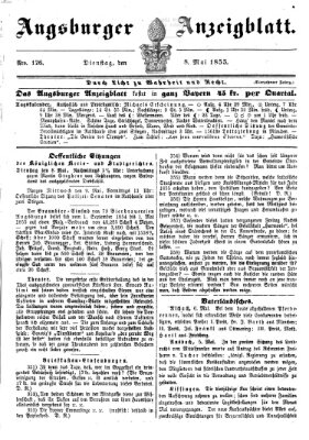 Augsburger Anzeigeblatt Dienstag 8. Mai 1855