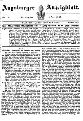 Augsburger Anzeigeblatt Sonntag 3. Juni 1855