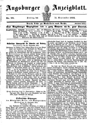 Augsburger Anzeigeblatt Freitag 21. September 1855