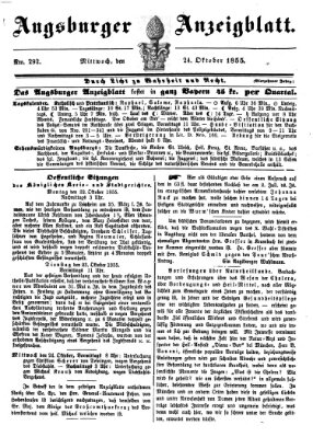 Augsburger Anzeigeblatt Mittwoch 24. Oktober 1855