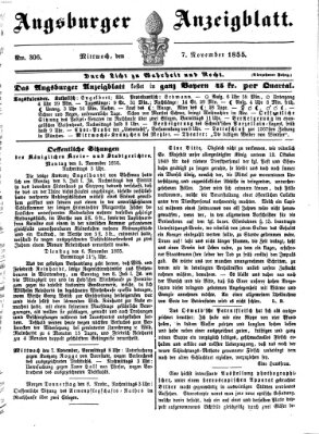Augsburger Anzeigeblatt Mittwoch 7. November 1855