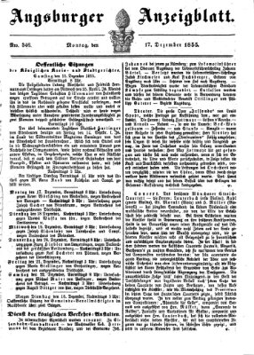 Augsburger Anzeigeblatt Montag 17. Dezember 1855