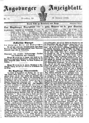 Augsburger Anzeigeblatt Dienstag 15. Januar 1856