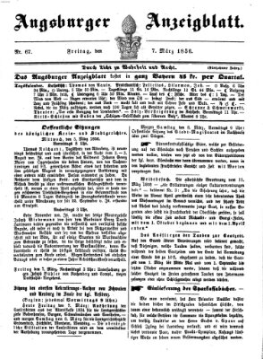 Augsburger Anzeigeblatt Freitag 7. März 1856