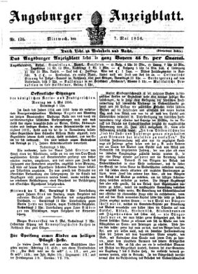 Augsburger Anzeigeblatt Mittwoch 7. Mai 1856