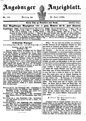 Augsburger Anzeigeblatt Montag 30. Juni 1856