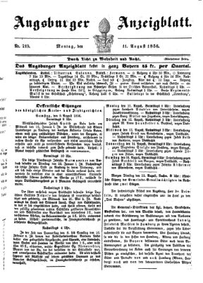Augsburger Anzeigeblatt Montag 11. August 1856