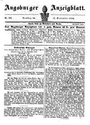 Augsburger Anzeigeblatt Samstag 13. September 1856