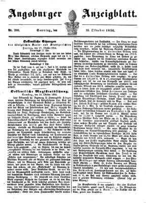 Augsburger Anzeigeblatt Sonntag 19. Oktober 1856