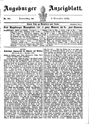 Augsburger Anzeigeblatt Donnerstag 6. November 1856