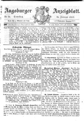 Augsburger Anzeigeblatt Samstag 24. Januar 1857