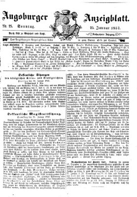Augsburger Anzeigeblatt Sonntag 25. Januar 1857