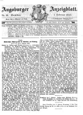 Augsburger Anzeigeblatt Samstag 7. Februar 1857