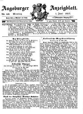 Augsburger Anzeigeblatt Montag 1. Juni 1857