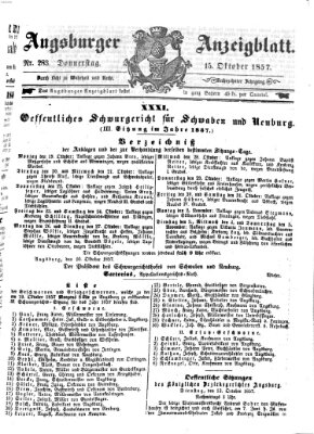 Augsburger Anzeigeblatt Donnerstag 15. Oktober 1857