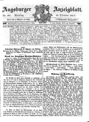 Augsburger Anzeigeblatt Montag 19. Oktober 1857