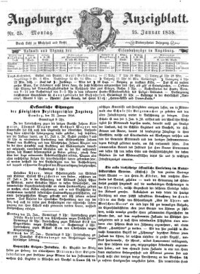 Augsburger Anzeigeblatt Montag 25. Januar 1858
