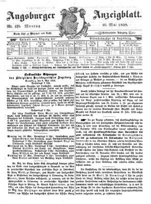 Augsburger Anzeigeblatt Montag 10. Mai 1858