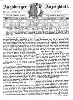 Augsburger Anzeigeblatt Dienstag 8. Juni 1858