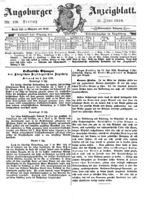 Augsburger Anzeigeblatt Freitag 11. Juni 1858