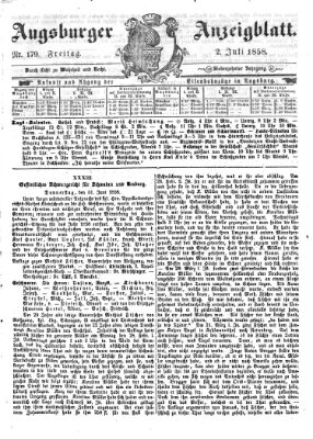 Augsburger Anzeigeblatt Freitag 2. Juli 1858