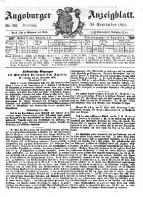 Augsburger Anzeigeblatt Freitag 24. September 1858