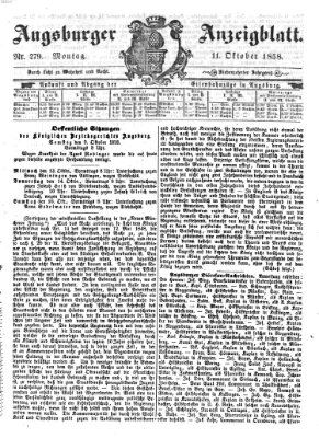 Augsburger Anzeigeblatt Montag 11. Oktober 1858