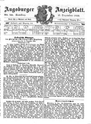 Augsburger Anzeigeblatt Samstag 17. Dezember 1859
