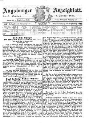 Augsburger Anzeigeblatt Freitag 6. Januar 1860