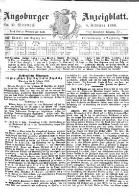Augsburger Anzeigeblatt Mittwoch 8. Februar 1860