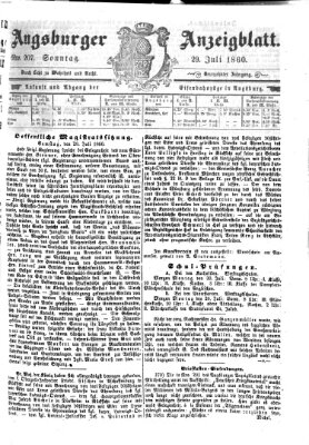 Augsburger Anzeigeblatt Sonntag 29. Juli 1860