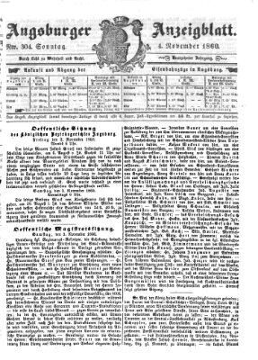 Augsburger Anzeigeblatt Sonntag 4. November 1860